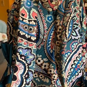 Vera Bradley Multicolor Paisley Backpack, matching wallet and make up bag